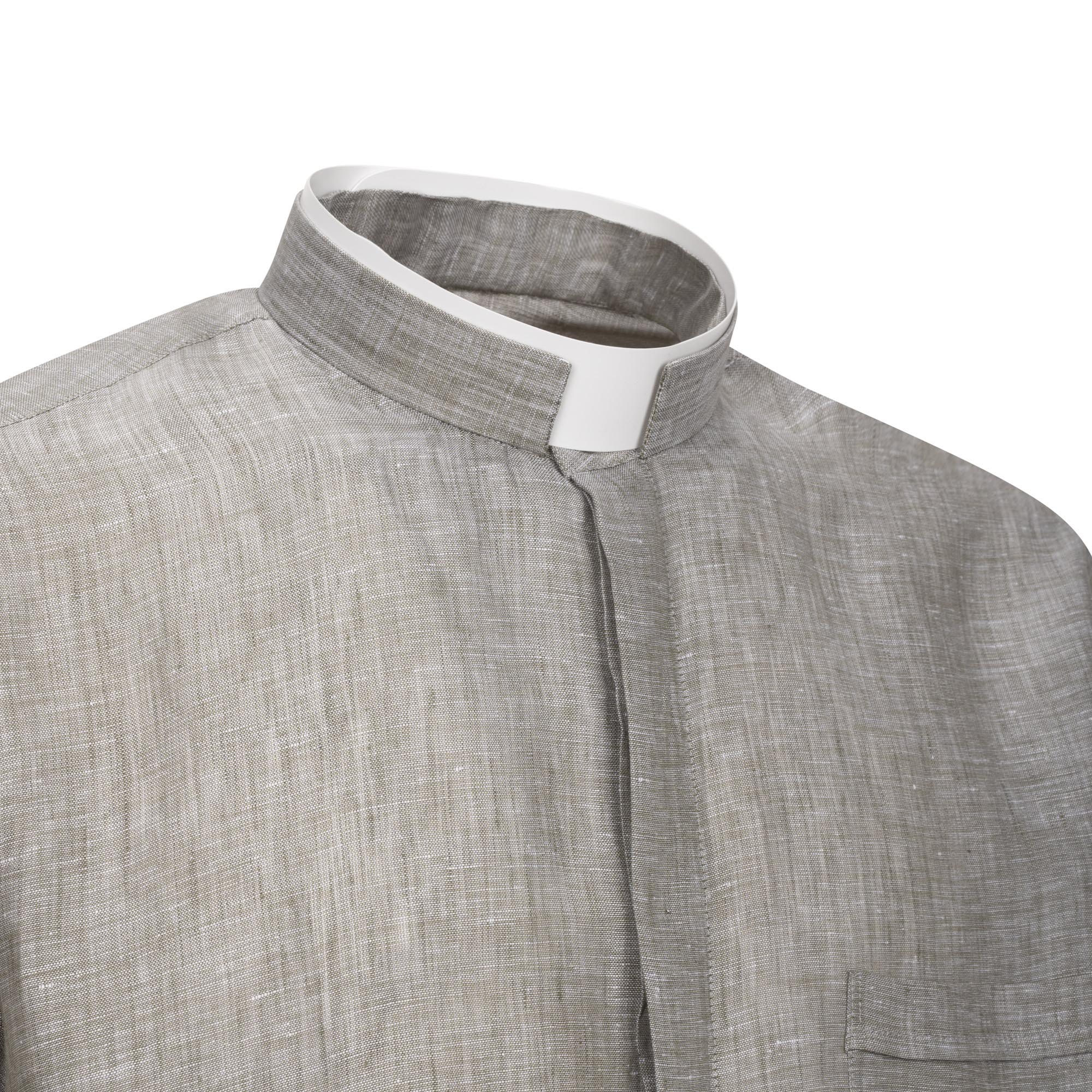 NEW - Camicia in Lino - Grigio Scuro - Romano - Manica Lunga