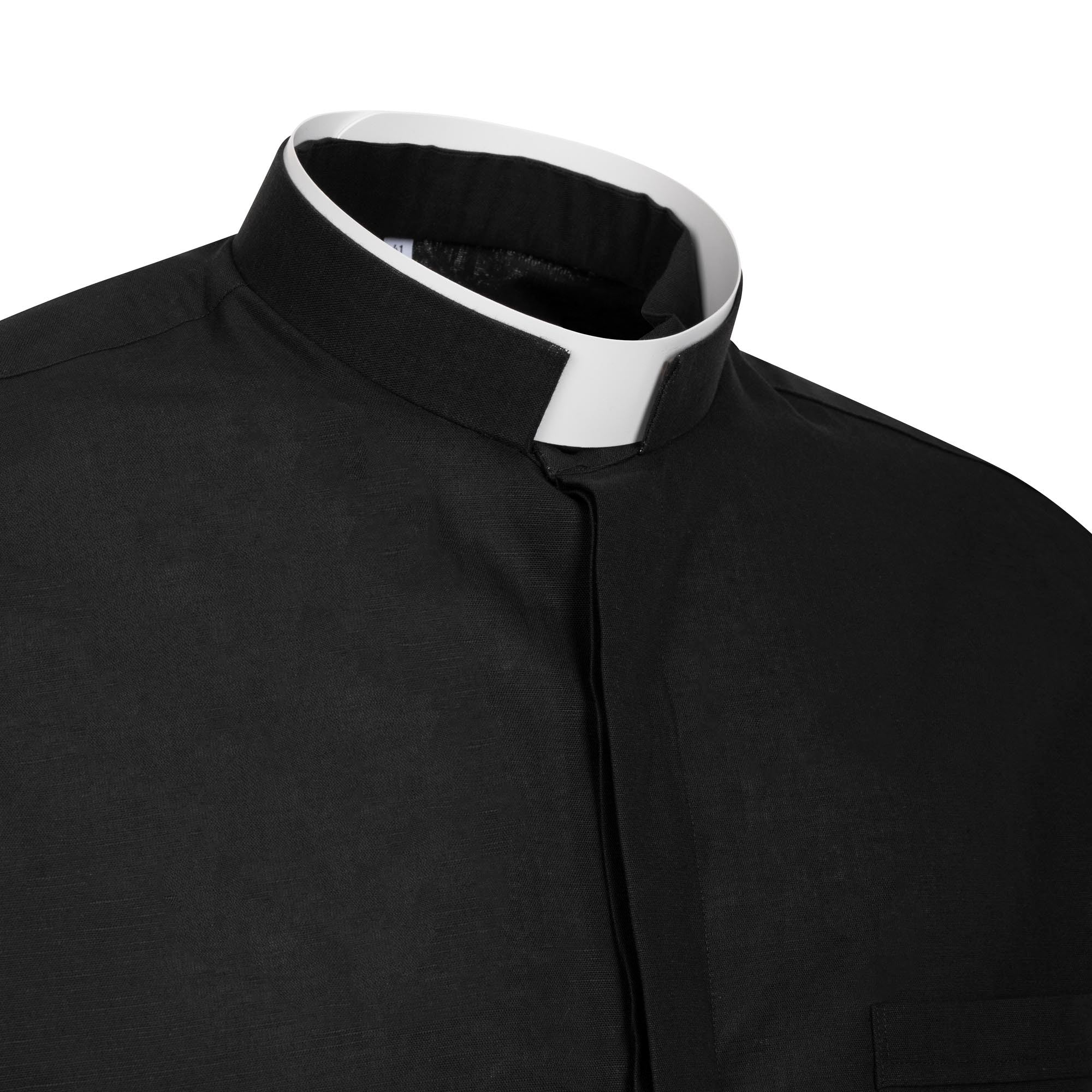 NEW - Camicia in Lino - Nero - Romano - Manica Lunga