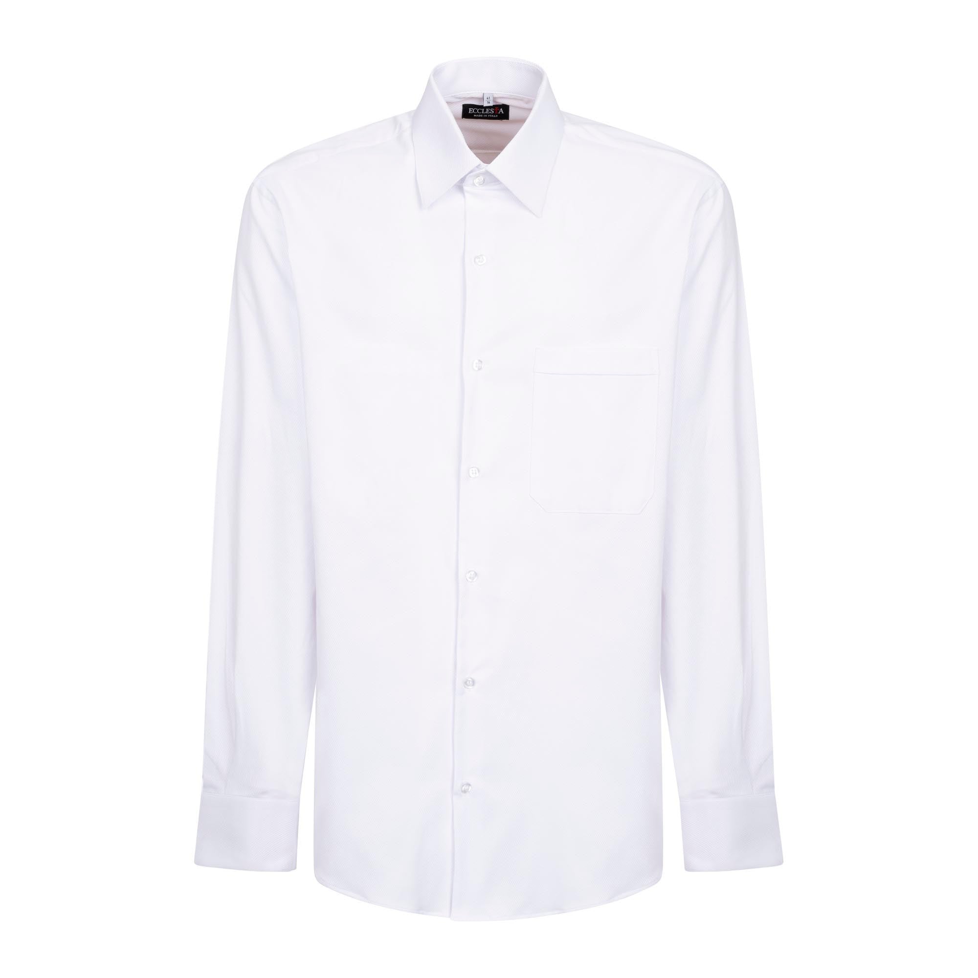 Avignone Shirt - White - Casual - Stretch - Long Sleeve