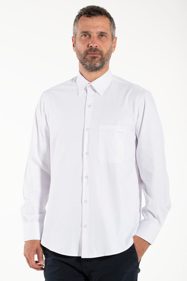 Camicia Avignone - Bianco - Borghese - Elasticizzata - Manica Lunga