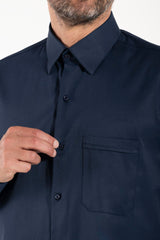 Camicia Avignone - Blu - Borghese - Elasticizzata - Manica Lunga