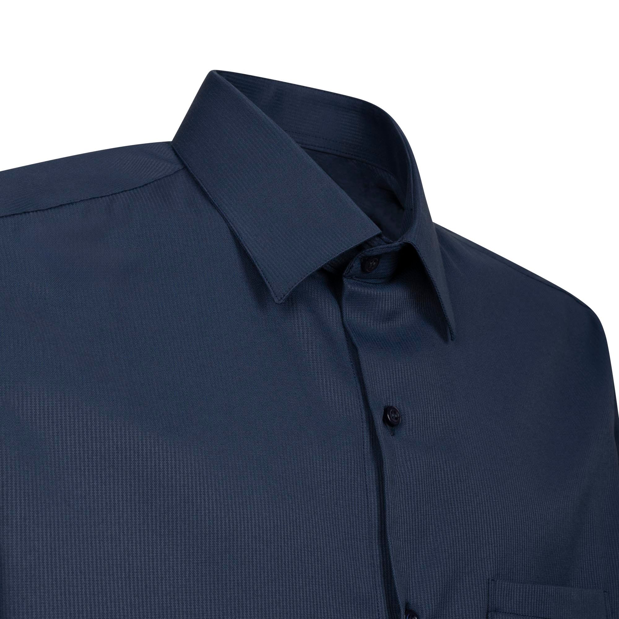 Avignone Shirt - Blue - Casual - Stretch - Long Sleeve