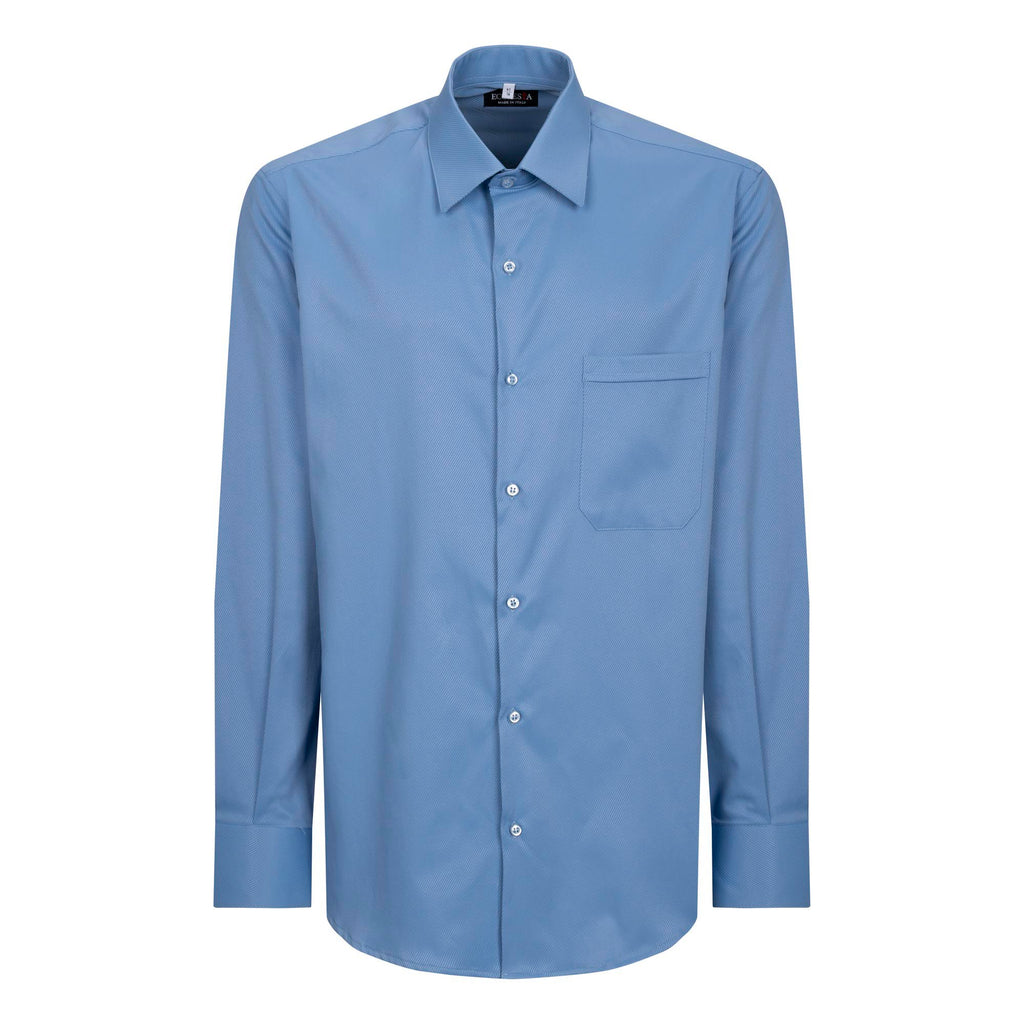 Camisa Avignone - Celeste - Casual - Elástica - Manga Larga