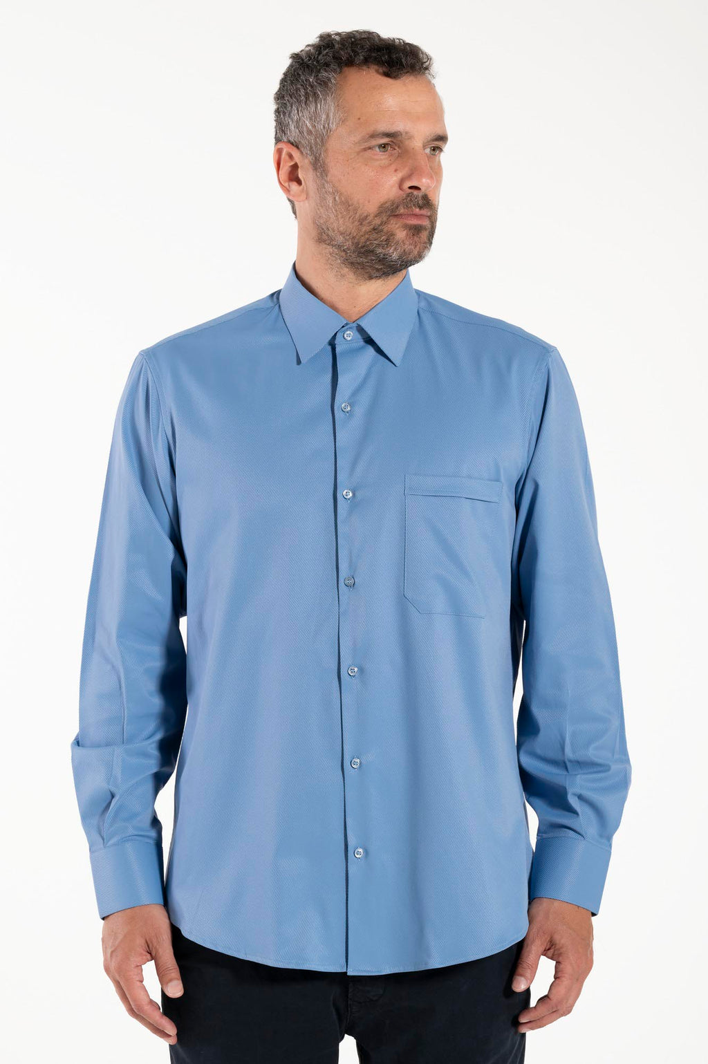 Camisa Avignone - Celeste - Casual - Elástica - Manga Larga