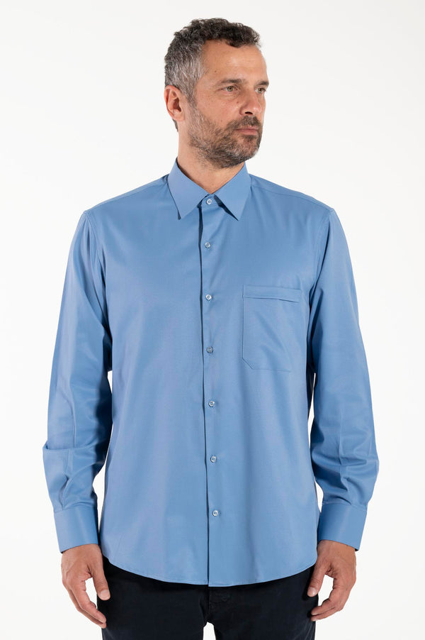 Camicia Avignone - Celeste - Borghese - Elasticizzata - Manica Lunga