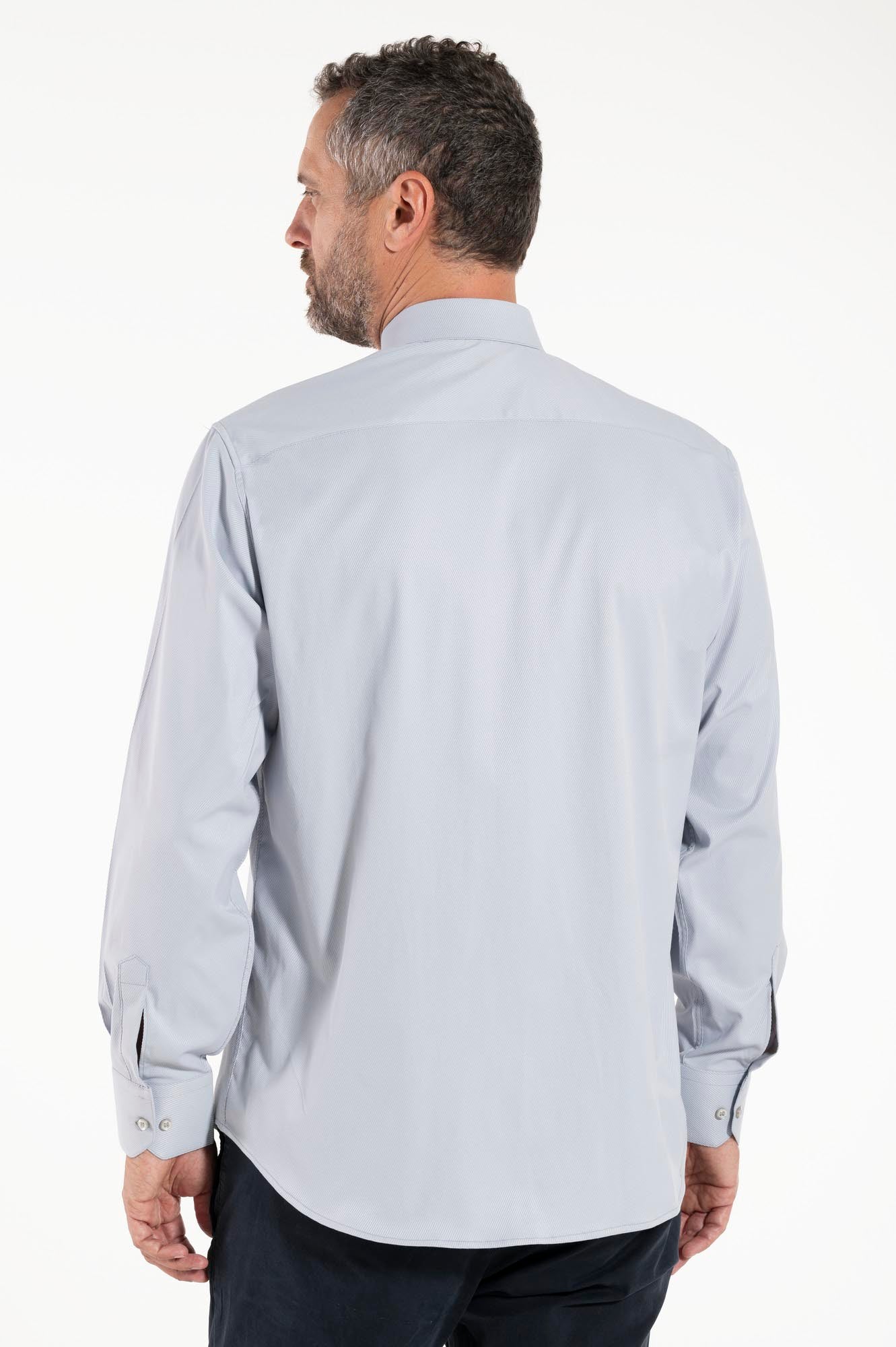 Camicia Avignone - Grigio - Borghese - Elasticizzata - Manica Lunga
