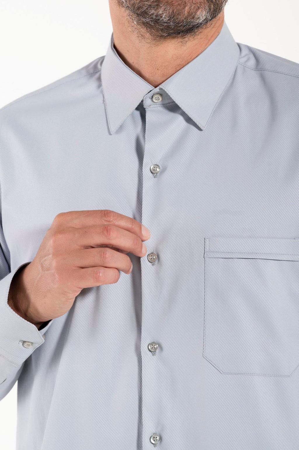 Camisa Avignone - Gris - Casual - Elástica - Manga Larga