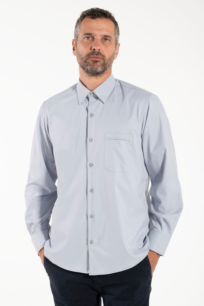 Camicia Avignone - Grigio - Borghese - Elasticizzata - Manica Lunga
