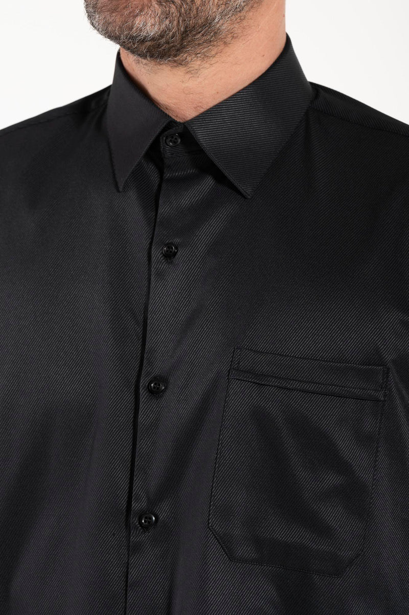 Camicia Avignone - Nero - Borghese - Elasticizzata - Manica Lunga