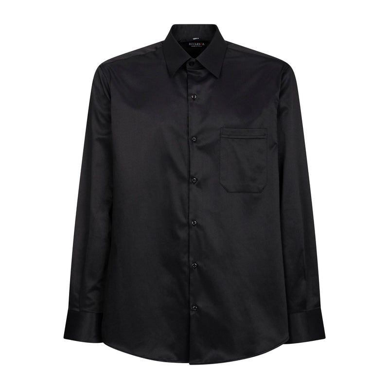 Camicia Avignone - Nero - Borghese - Elasticizzata - Manica Lunga