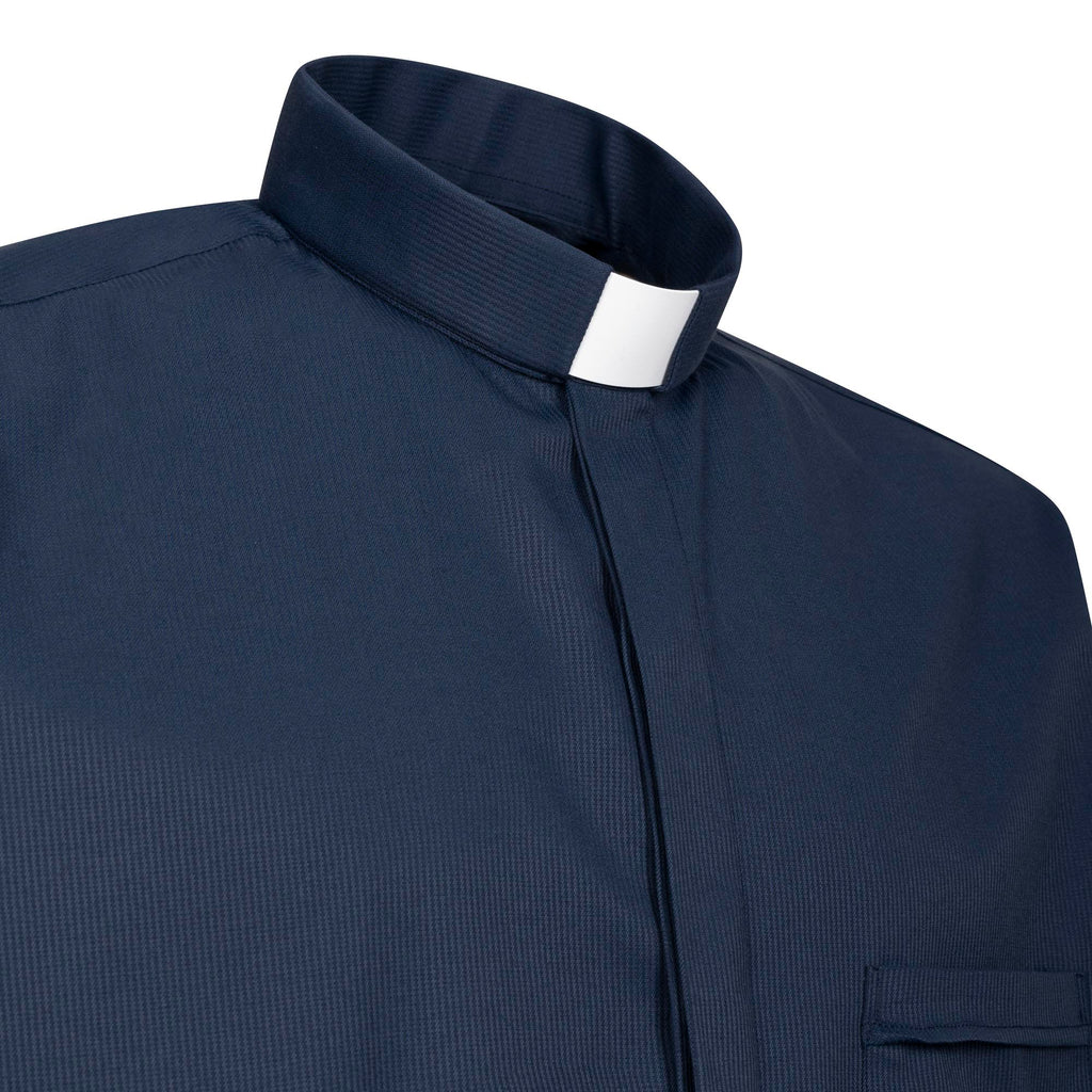 Priesterhemd Avignone - Blau - Klerus - Elastisch - Langarm
