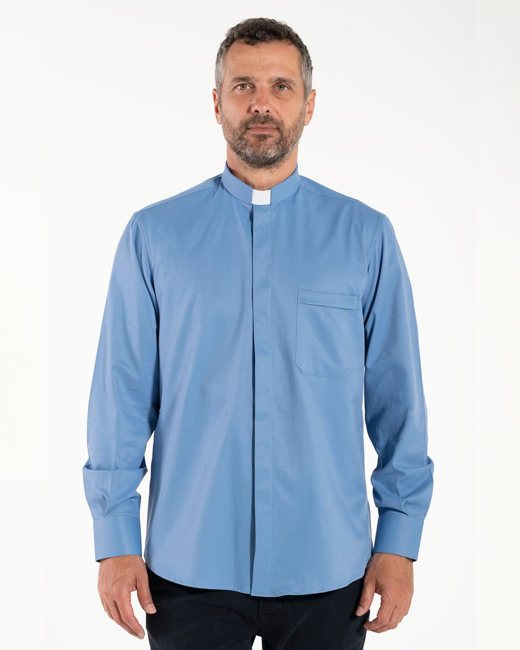 Camicia Avignone - Celeste - Clergy - Elasticizzata - Manica Lunga