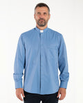 Camicia Avignone - Celeste - Clergy - Elasticizzata - Manica Lunga
