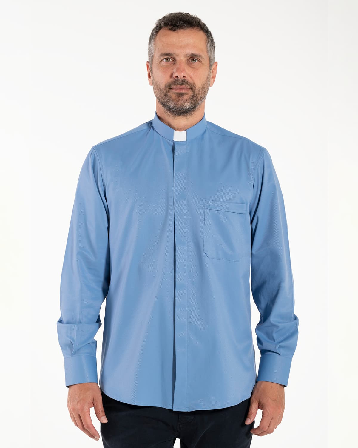 Camicia Avignone - Celeste - Clergy - Elasticizzata - Manica Lunga