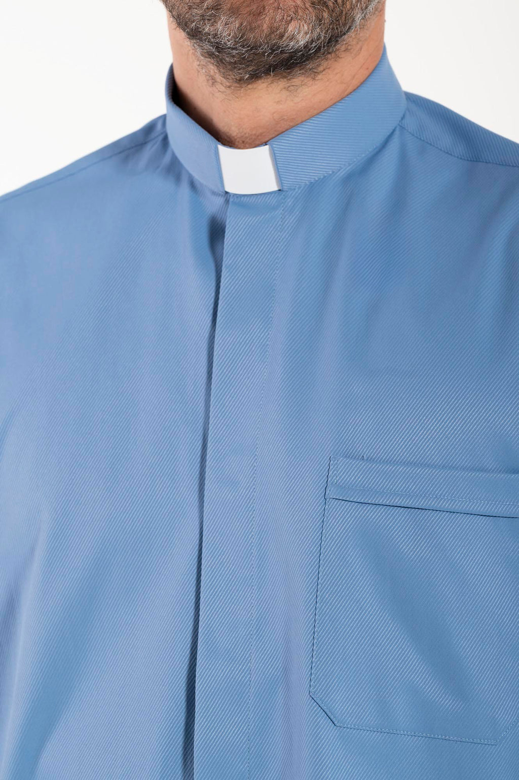 Camisa Avignone - Celeste - Clerical - Elástica - Manga Larga