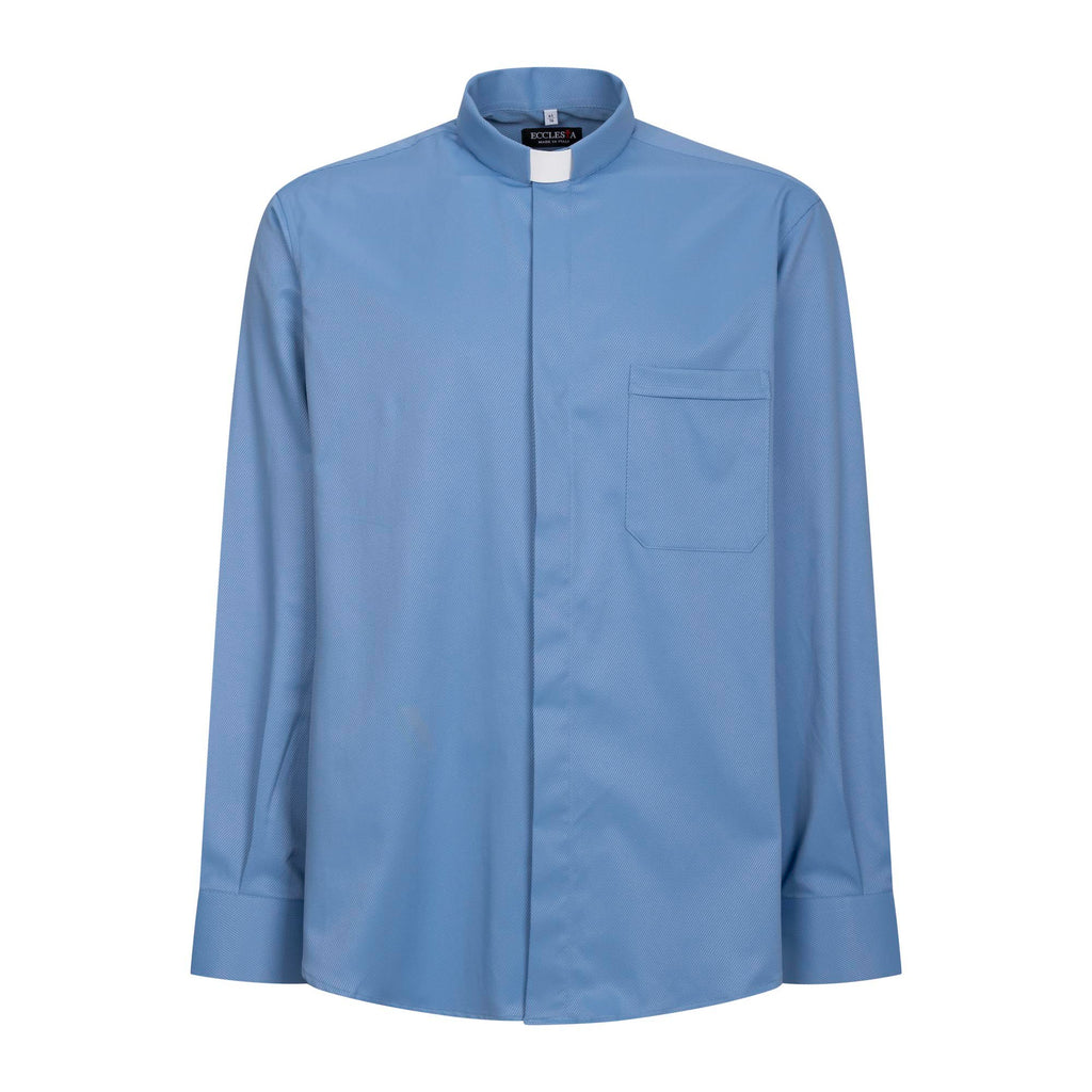 Camisa Avignone - Celeste - Clerical - Elástica - Manga Larga