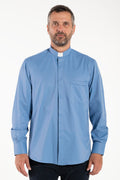 Camisa Avignone - Celeste - Clerical - Elástica - Manga Larga