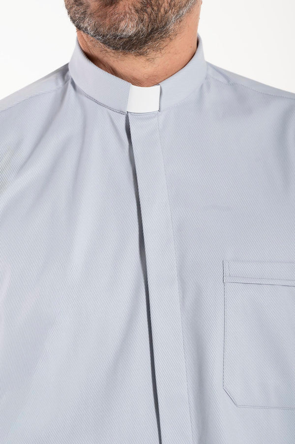 Camicia Avignone - Grigio - Clergy - Elasticizzata - Manica Lunga