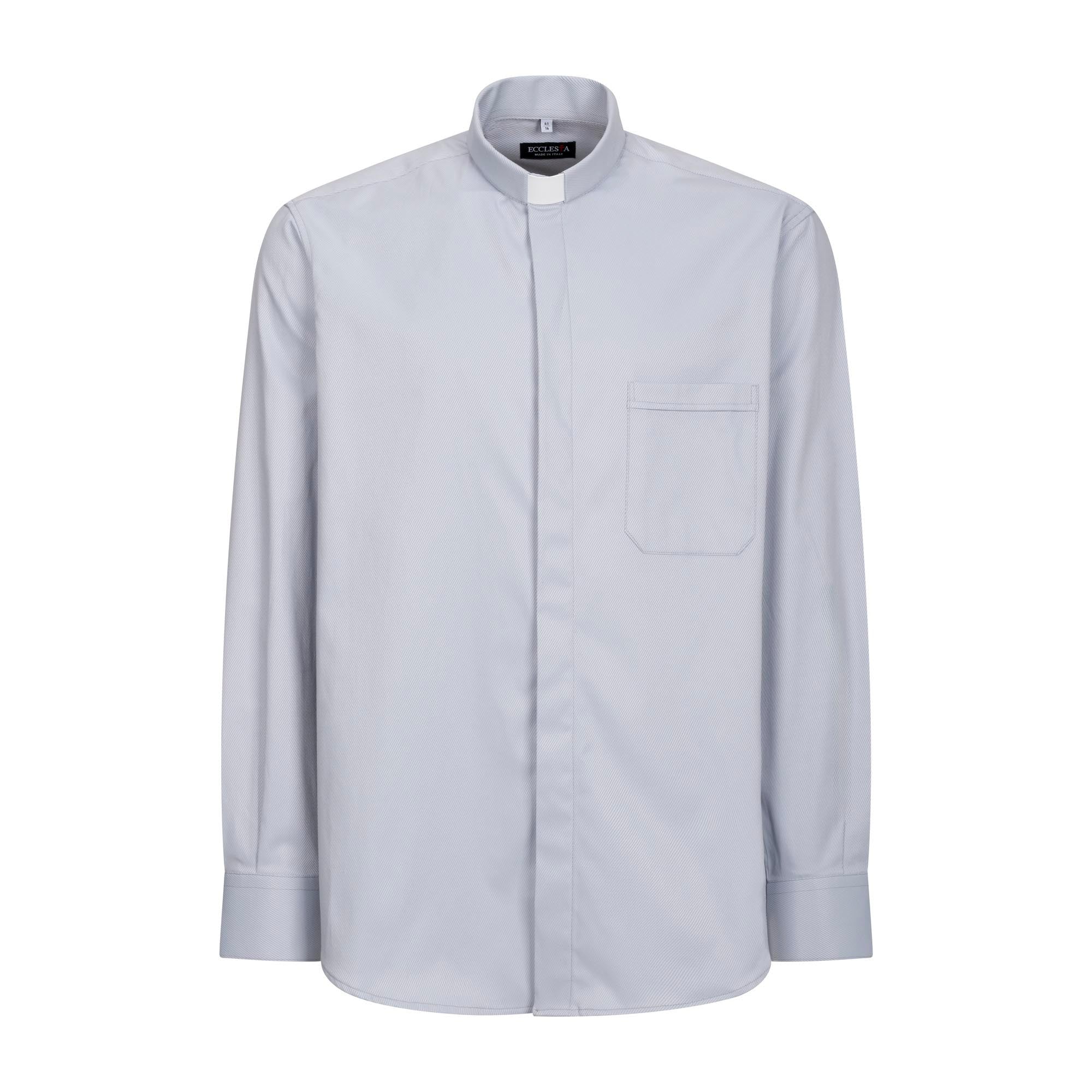 Camicia Avignone - Grigio - Clergy - Elasticizzata - Manica Lunga
