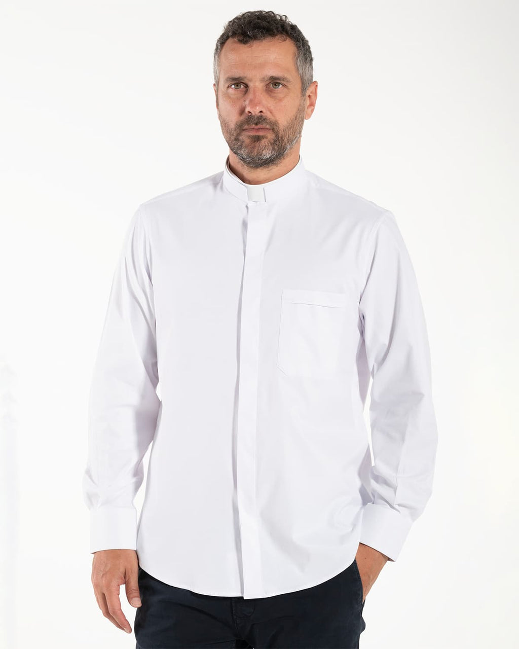 Camisa Avignone - Blanco - Romana - Elástica - Manga Larga