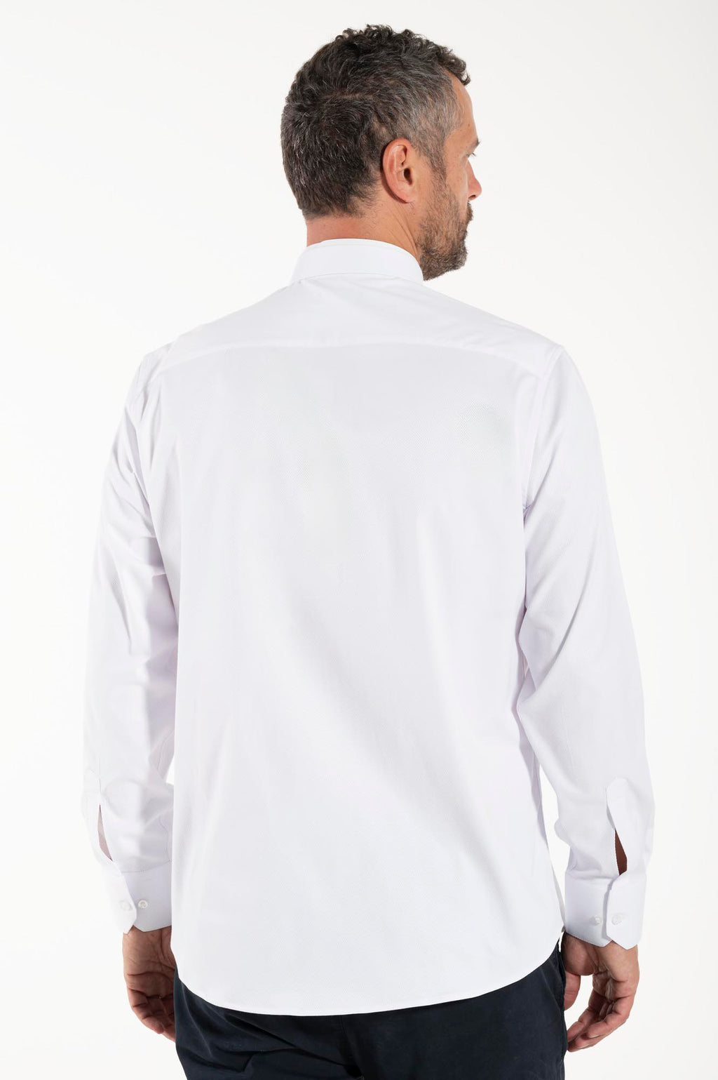 Camisa Avignone - Blanco - Romana - Elástica - Manga Larga