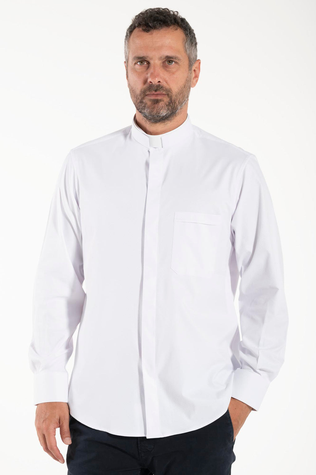 Camisa Avignone - Blanco - Romana - Elástica - Manga Larga