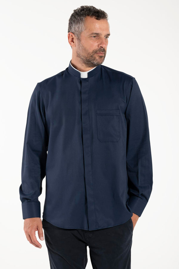 Camicia Avignone - Blu - Romano - Elasticizzata - Manica Lunga