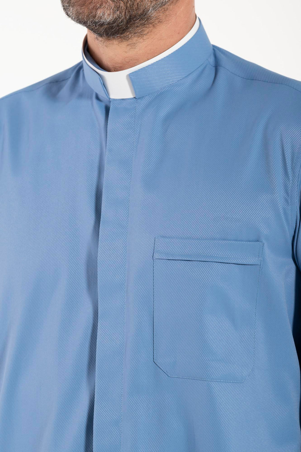 Camisa Avignone - Celeste - Romana - Elástica - Manga Larga