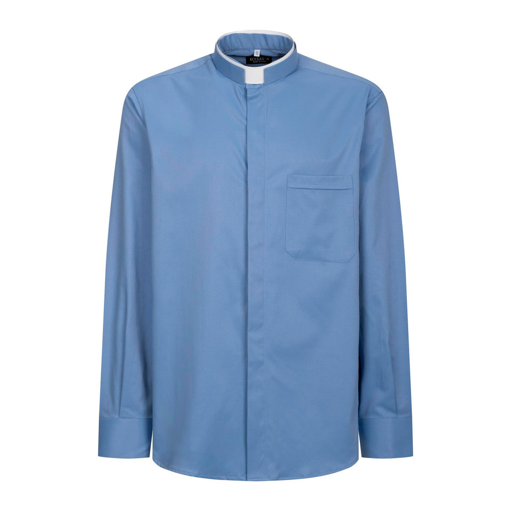 Camisa Avignone - Celeste - Romana - Elástica - Manga Larga