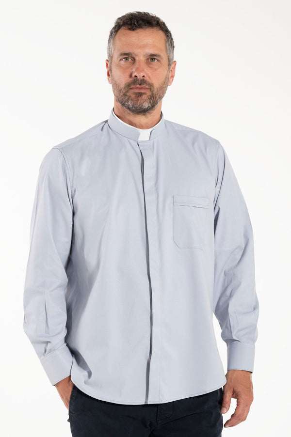 Camicia Avignone - Grigio - Romano - Elasticizzata - Manica Lunga