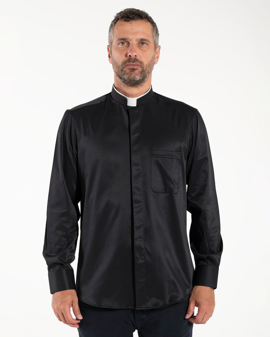 Camisa Avignone - Negro - Romana - Elástica - Manga Larga