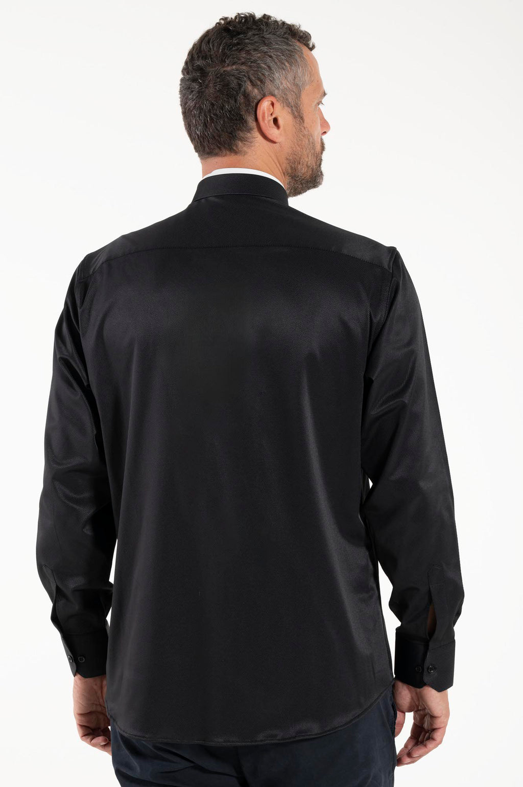 Camisa Avignone - Negro - Romana - Elástica - Manga Larga