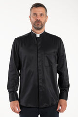 Chemise Avignone - Romaine - Noir - Extensible - Manches Longues