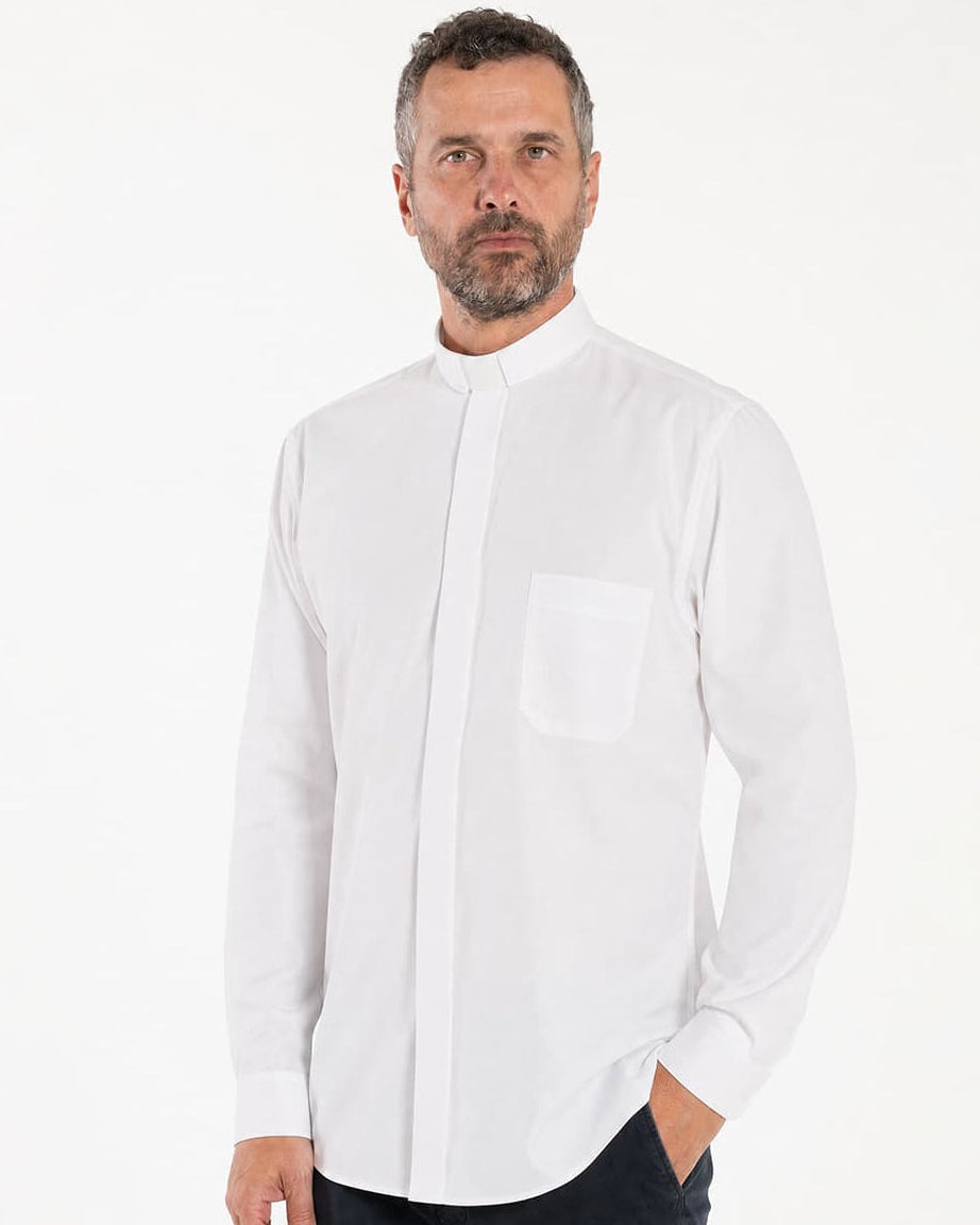 Camicia NO STIRO - Bianco - Clergy - Manica Lunga