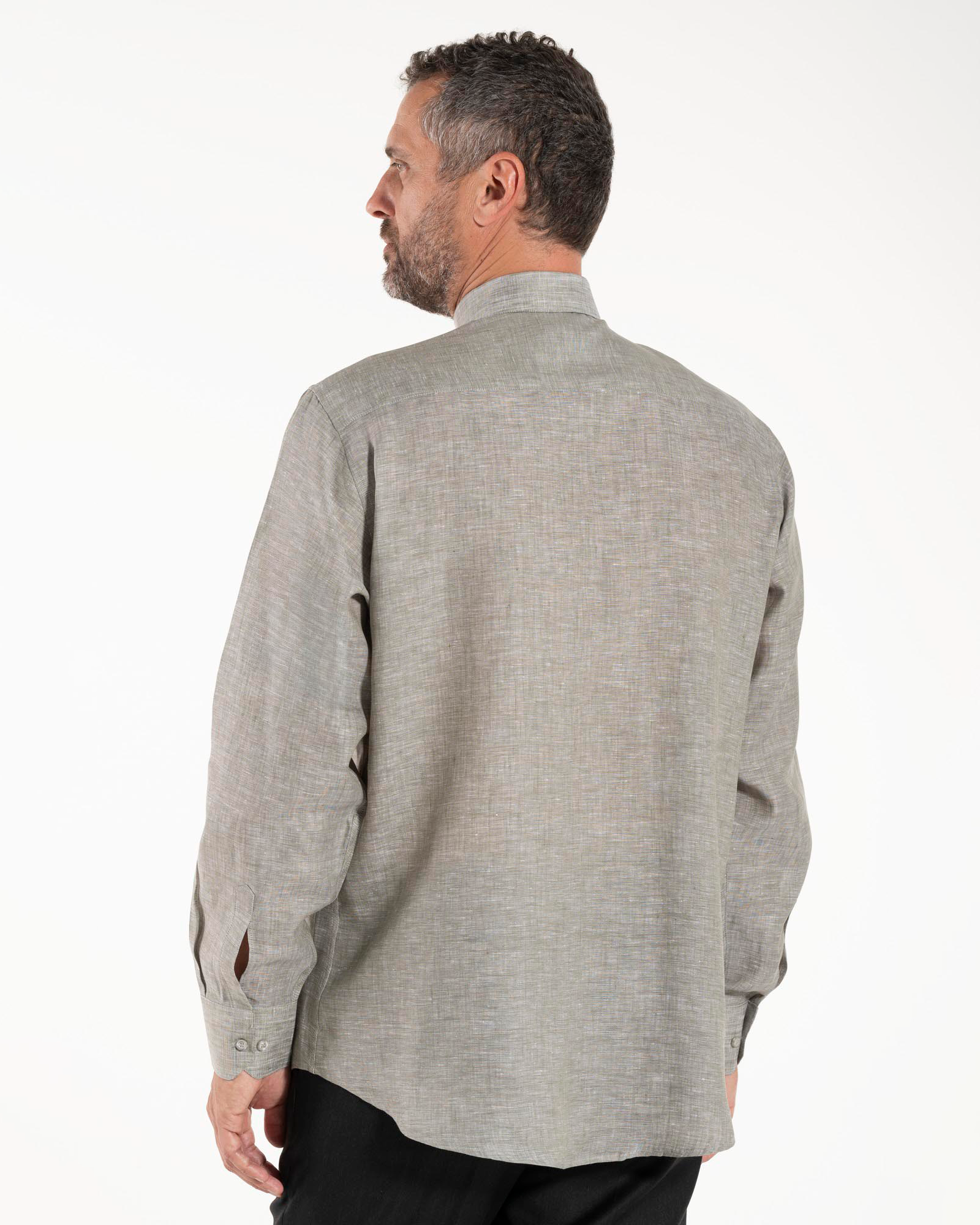 NEW - Camisa de lino - Gris militar - Clero - Manga Larga