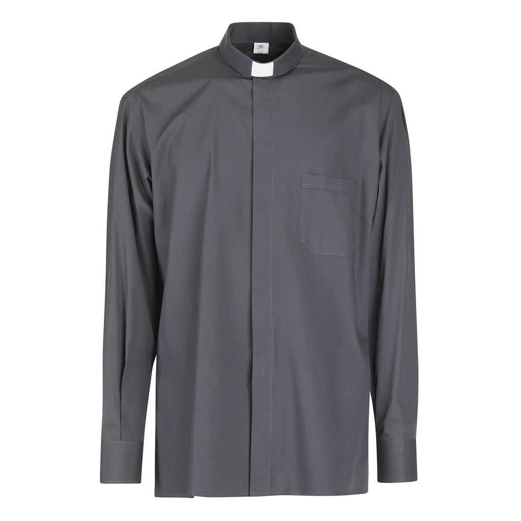 Camicia 100% Cotone - Antracite - Clergy - Manica Lunga