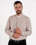 Koszula z POLYCOTTON - Niebieska - Rzymska - Krótki Rękaw
