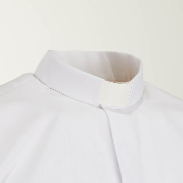 Priesterhemd aus 100% Baumwolle - Weiß - Klerus - Kurzarm