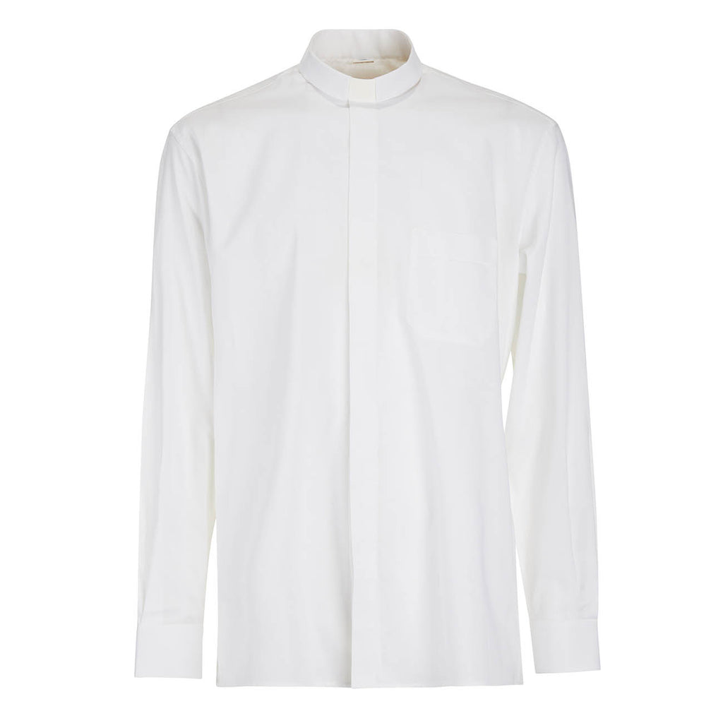 Camisa 100% Algodón - Blanca - Clero - Manga Larga