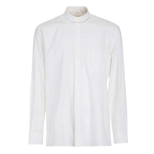 100% Cotton Shirt - White - Clergy - Long Sleeve