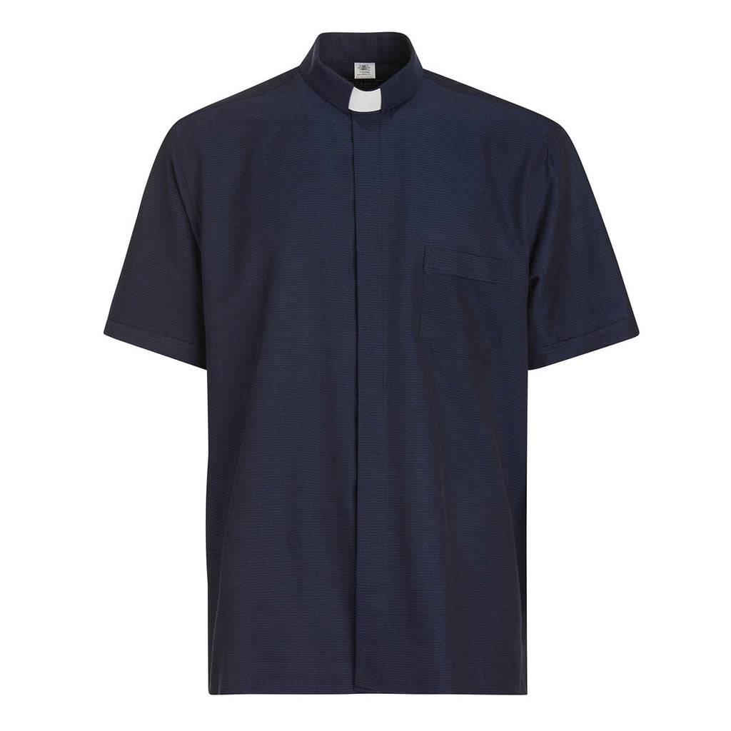 Camicia Boston - Blu - Clergy - Facile Stiro - Manica Corta
