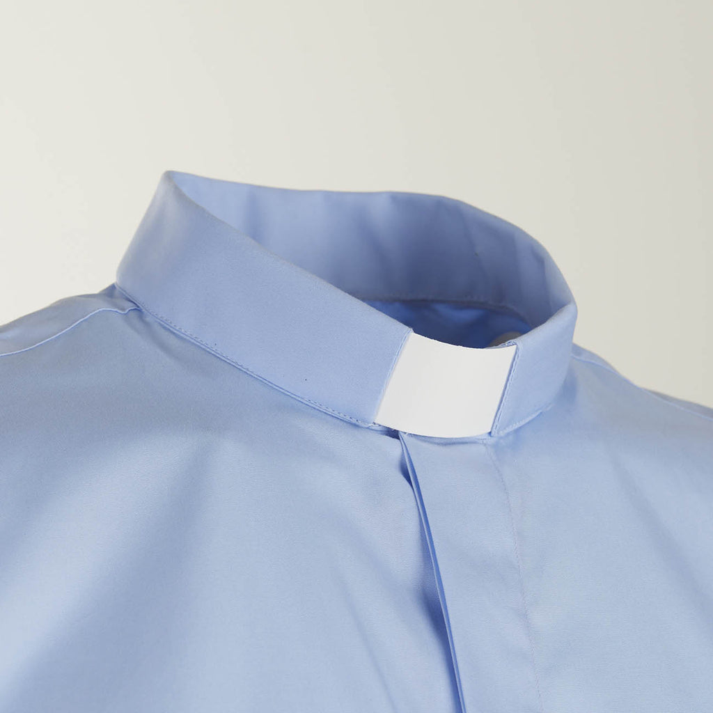 Camisa 100% Algodón - Azul Claro - Clero - Manga Corta