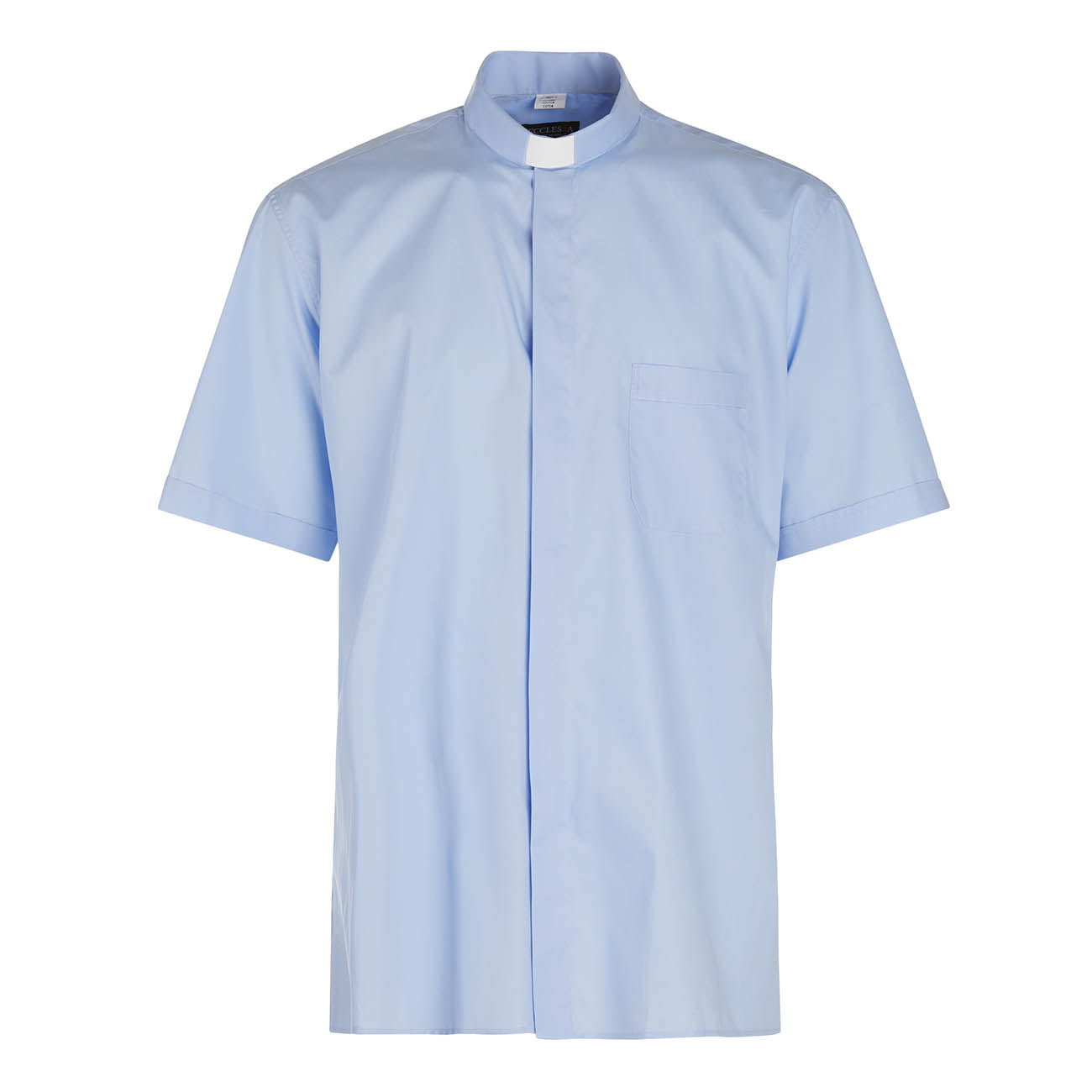 Camisa 100% Algodón - Azul Claro - Clero - Manga Corta