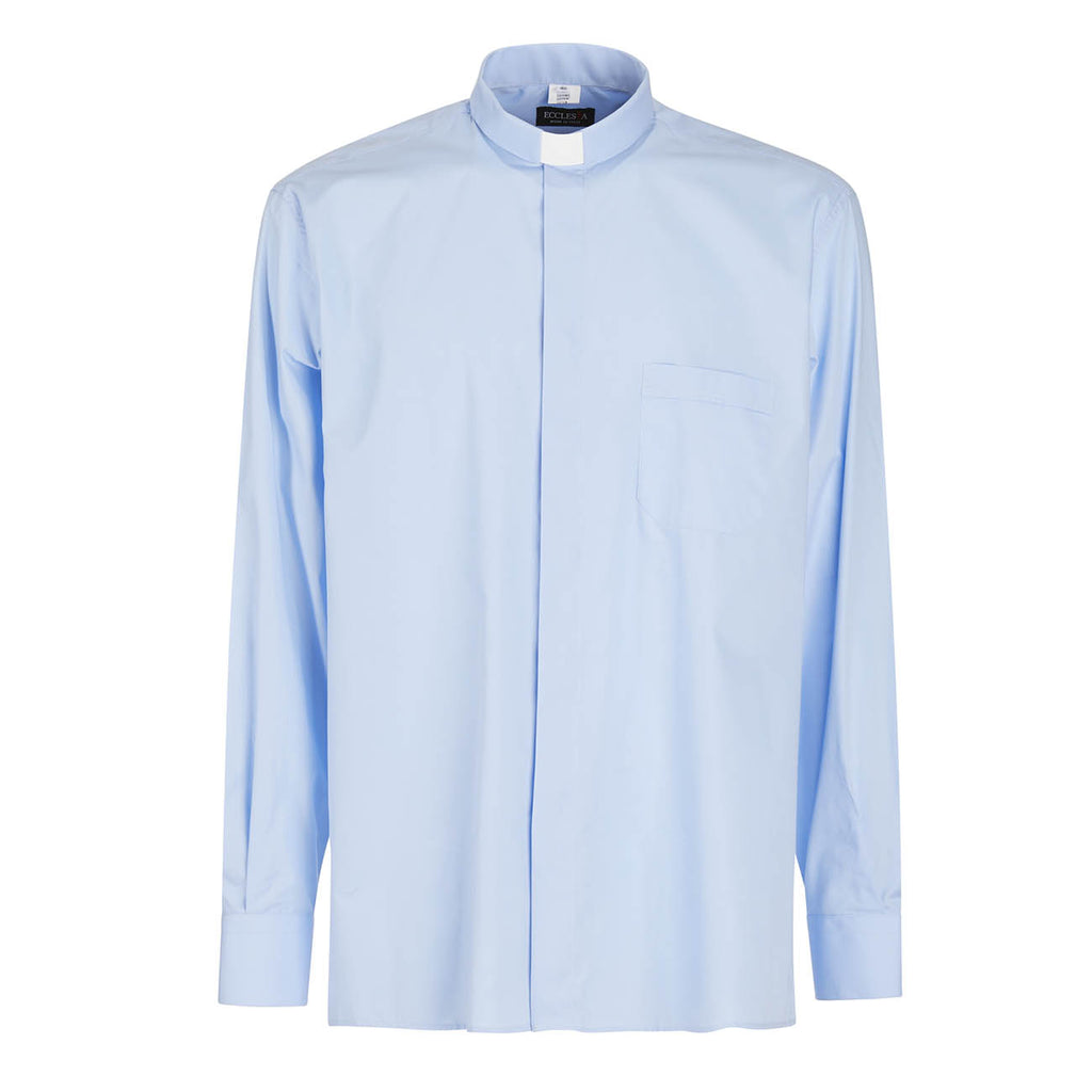 Camisa 100% Algodón - Azul Claro - Clero - Manga Larga