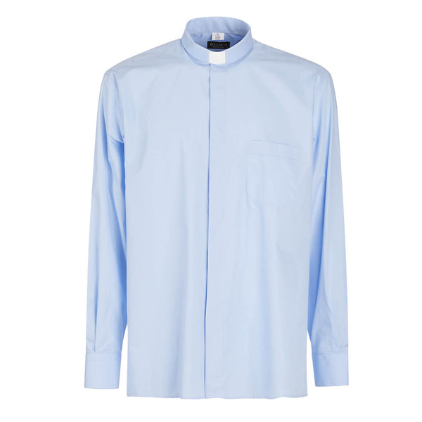 100% Cotton Shirt - Sky - Clergy - Long Sleeve