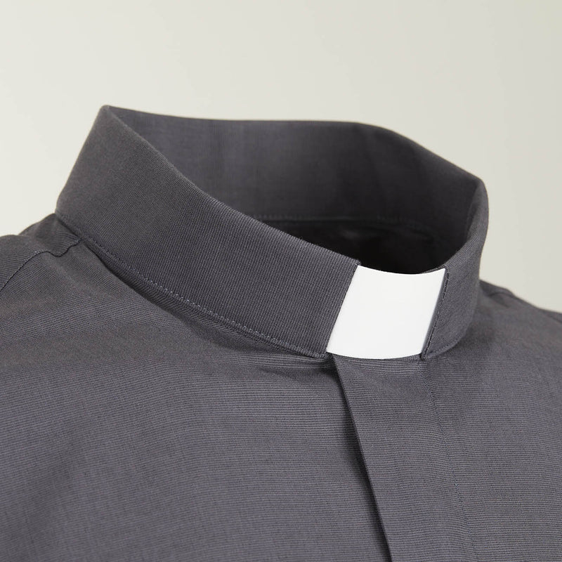 Camicia 100%  FIL A FIL  - Antracite - Clergy - Manica Lunga