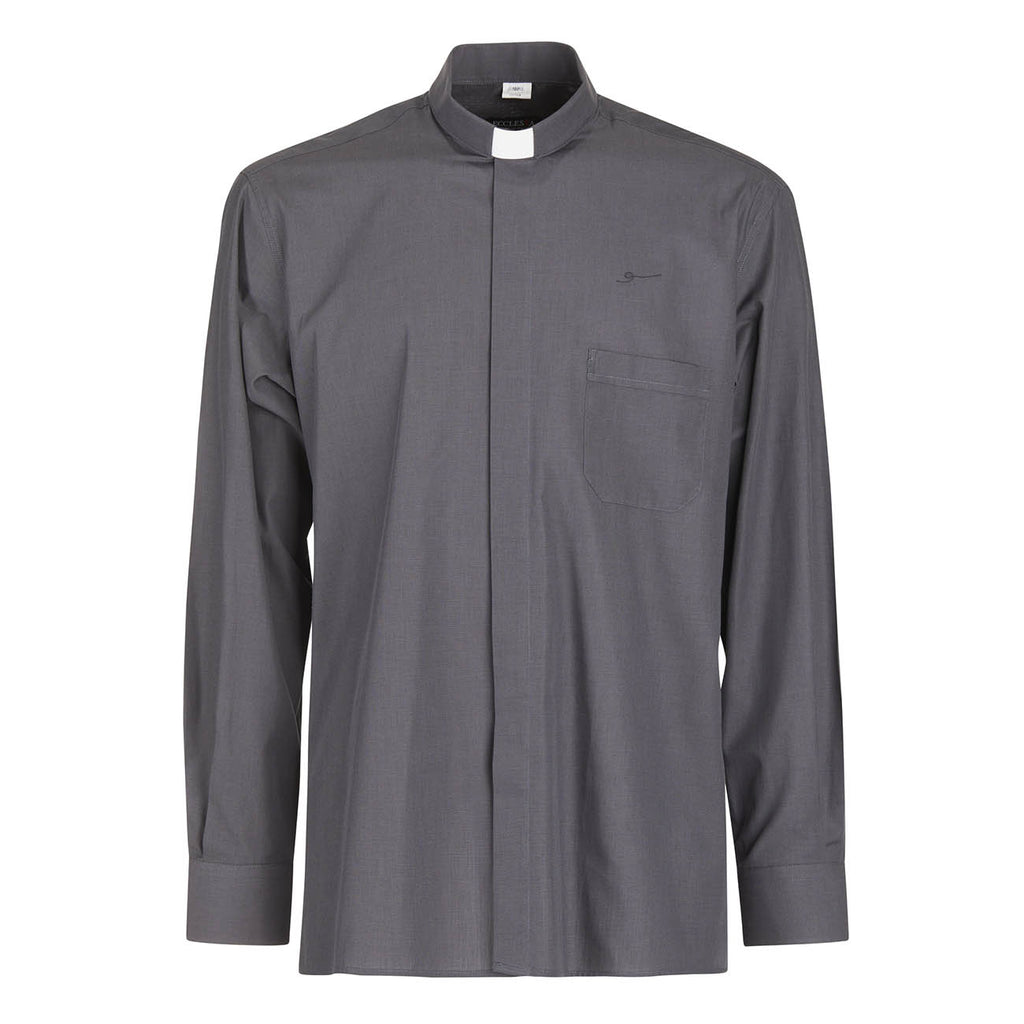 Camicia 100%  FIL A FIL  - Antracite - Clergy - Manica Lunga