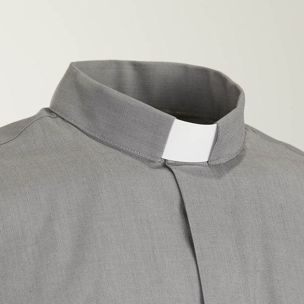 Shirt 100% FIL A FIL - Grey - Clergy - Short Sleeves