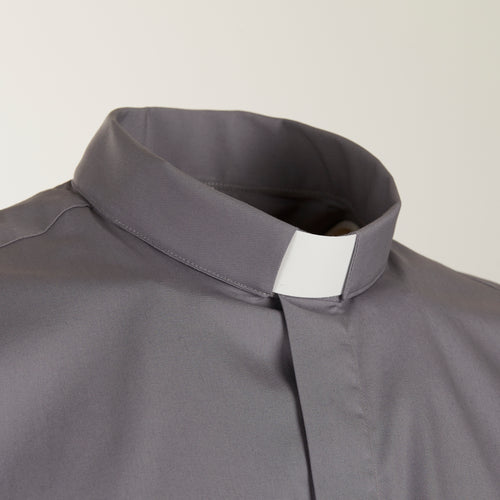 Camisa 100% Algodão - Cinzento - Clero - Manga Curta