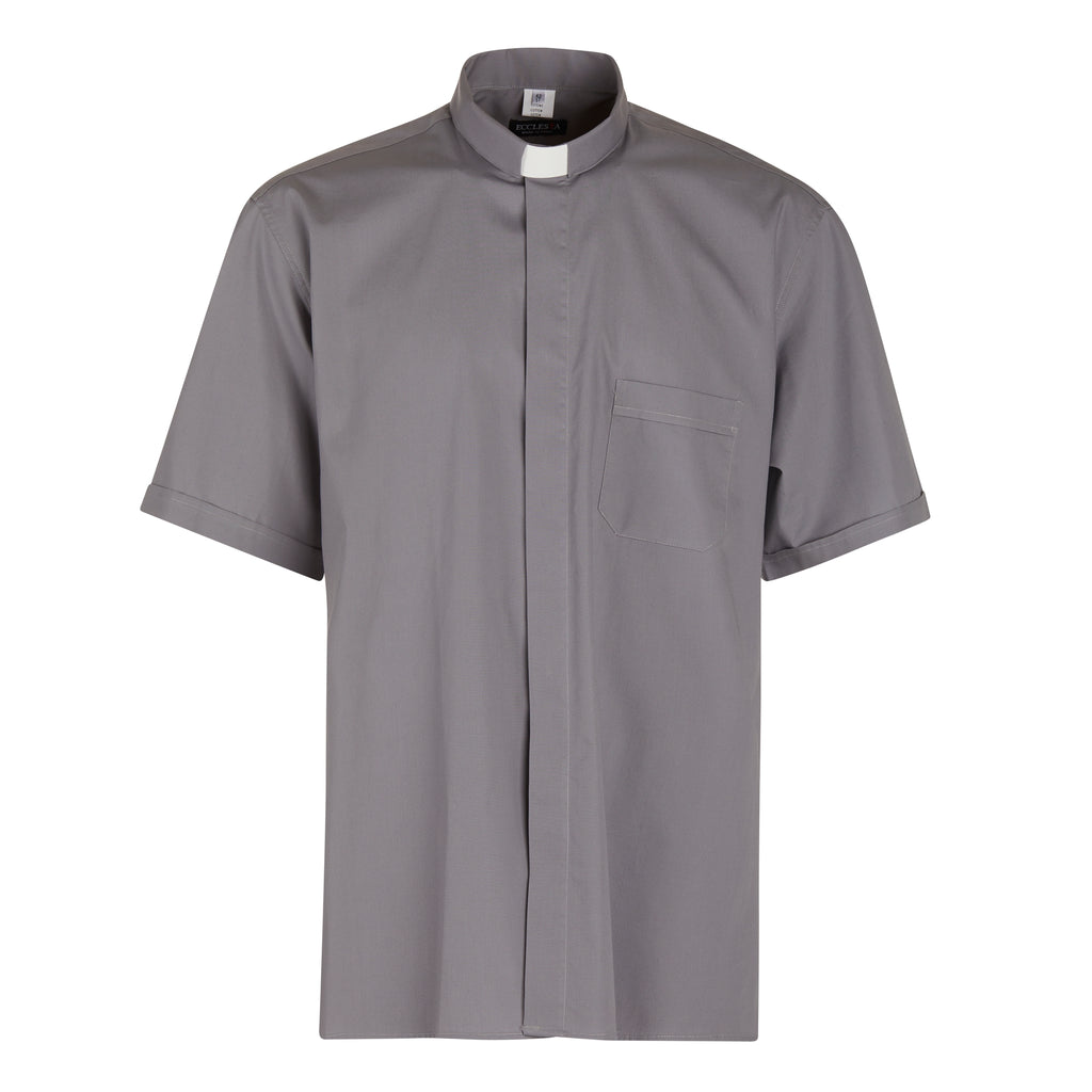 Camisa 100% Algodón - Gris - Clero - Manga Corta
